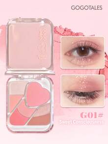 GOGO TALES Palet Makeup Multifungsi Dreamy Glow, Nuansa Klasik Bumi yang Mengkilap & Matte, Mudah Dibaurkan, Tahan Air & Keringat, Tahan Lama, Palet Perona Pipi & Mata 7-in-1, Cocok Untuk Pemula GOGOTALES - #G01 Kesadaran Manis - View 1