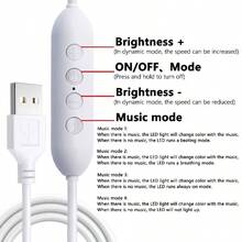 LQHZMYYY RGB Neon Light USB Powered With 4-Key Control, Music Mode Lights Change With Rhythm, Flexible Light Strip Can Bend For DIY Styling, Suitable For Stage, Music Festival, Party, Gaming Or Birthday Atmosphere, Gaming Relaxation Use - Multicolor - View 5
