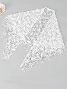 1pc Women's Lace Triangle Headscarf, Hollow Out Floral Crochet Headwrap, Lightweight Breathable Hair Kerchief For Beach Vacation & Travel Summer Hair Accessories Beach Bandanas Vacay Hair Bands - Multicolor - View 6