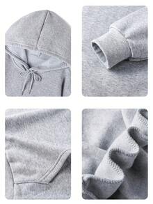 Women's Hooded Sweatshirt, Autumn/Winter New Letter Print, Drawstring Design, With Pockets, Casual Versatile Loose Top, Fashionable Daily Wear Fall - Dark Gray - View 5