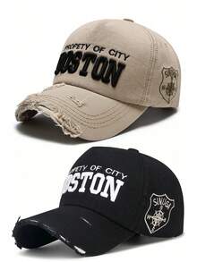 1pc Unisex Baseball Cap, Distressed Vintage Numeric Embroidery, Streetwear Design, Sun Protection, Suitable For Spring/Summer Outdoor Activities - Wash With Water - View 23