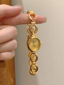 Fashionable Elegant Women's Quartz Watch, Suitable For Daily Wear, Birthday/Graduation Gift, Party Wear - Gold - View 3