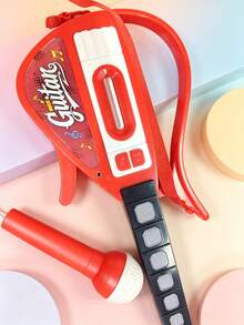 Children's Electronic Guitar With Stand And Microphone Set, Adjustable Height, Built-In Songs And Lights, Music Education Toy, Birthday And Holiday Gift For Kids - Multicolor - View 12