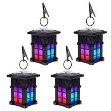 POSE UP 2/4pcs Solar Flame Clip Lights, Vintage Outdoor Hanging Lights, Realistic Flickering Flame Effect, IP44 Waterproof Warm White Solar Garden Lights, Yard Garden Porch Fence Decorative Lights, Halloween Christmas Holiday Party Decoration - Cabin Lamp - View 16