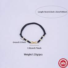 925纯银无限符号手工手链，生日礼物 - 銀色 - 查看 13