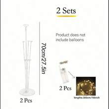 1 Set LED Light Up Floor Balloon Column Stand Kit With Stable Round Base, Elegant Ins Style Balloon Tower Backdrop Decor For Wedding Anniversary Bachelorette Birthday Party Scene Arrangement - Multicolor - View 10