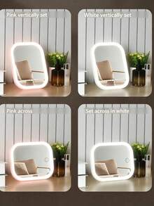 Cermin Rias LED, Kontrol Sentuh Cerdas, Kecerahan 3 Warna yang Dapat Diatur, Dudukan yang Dapat Diputar Secara Horizontal & Vertikal, Dapat Diisi Ulang Melalui USB, Dapat Dilipat & Portabel, Penting untuk Meja Rias di Asrama, Estetika Kelas Atas, Hadiah Sempurna untuk Sahabat Terbaik - Beraneka warna - View 7