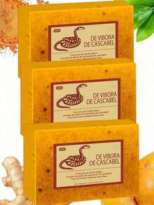 Jabón exfoliante y aclarante de cúrcuma y ácido salicílico, de limón, cúrcuma y ácido salicílico,Jabón de Aceite Serpiente de Cascabel  Jabón Cosmético, Jabón de Aceite de Vibora de Cascabel. - Amarillo - Ver 10