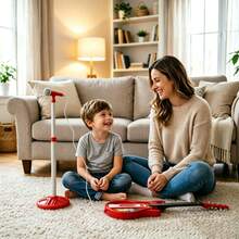 Children's Electronic Guitar With Stand And Microphone Set, Adjustable Height, Built-In Songs And Lights, Music Education Toy, Birthday And Holiday Gift For Kids - Multicolor - View 10