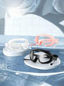 2pcs/1pc/Large Frame Swimming Goggles, Ultra Clear Vision Anti-Fog, Adult Swimming Goggles, Suitable For Various Swimming Activities - White - View 4