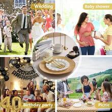100PCS Gold Plastic Forks, Solid, Durable And Heavy Duty Gold Plastic Forks Disposable, Utensils Parties, Weddings, Thanksgiving, Picnics, And Daily Use - Gold - 100pcs - View 7