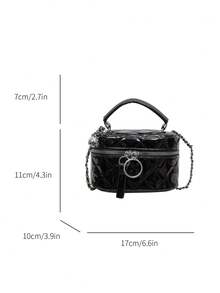 Bolso de hombro y bandolera para mujer con diseño nuevo versátil, textura de alta gama, estilo minimalista, personalizado, elegante y vintage, con estampado de rombos, bolso cuadrado de mano, bolso popular para mujer - Multicolor - Ver 3