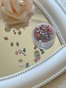 1 Bottle Mini Nail Art Seed Beads With Holes, Colorful Micro Beads, Simple Versatile All-Match Accessories Nail Charms - 彩色 - 查看 19