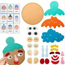 Quixorblex 38pcs Felt Facial Expression Teaching Aids, DIY Emotion Recognition Puzzle, Interactive Classroom Learning Tool, Creative Teacher Supplies, Social Emotional Learning Set, Home And Team Activity Game, Back To School - Brown - View 5