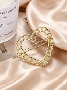 1件/2件 小眾幾何Y2K復古設計高級金屬愛心髮夾 Ins風酷感邊緣髮飾配件 - 彩色 - 查看 11