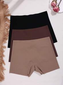 3pcs Comfortable Elastic Seamless Breathable No-Trace Boxer Briefs - Multicolor - View 6