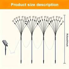 1 pieza Luces solares con efecto de lluvia de meteoritos de 60 LED, Luces solares de hadas para exteriores para jardín, camino, patio, 2 modos de iluminación, adecuadas para hotel, jardín, patio, decoración de caminos - Lámpara solar tipo estrella - Ver 12