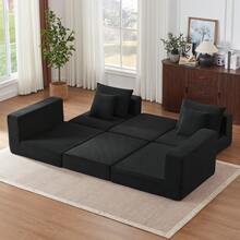 259.5 Cm Sofa In Foam+Spring For Home Use - Black - View 6