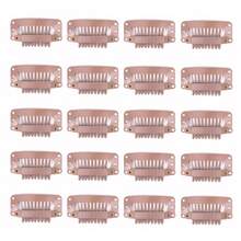 20 piezas de clips para peluca con almohadilla de goma, clips para peluca mejorados de 9 dientes cómodos, adecuados para coser en pelucas, fijar peines de peluca, clips para cabello de peluca, adecuados para mujeres de tamaño pequeño, clips para peluca y accesorios, utilizados para extensiones de cabello de peluca DIY - Clips BB de 9 dientes - Ver 9