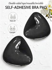2pcs Reusable Double-Sided Adhesive Breast Pads, Waterproof Invisible Push-Up Pads, Suitable For Bikini, Swimsuit, Summer Dress And Low-Cut Tops - Multicolor - View 14