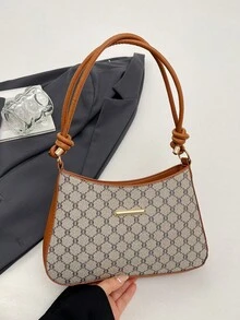 Large Capacity Versatile Women's Monogram Shoulder Bag 2026 Spring New Underarm Bag Wholesale - Khaki - View 9
