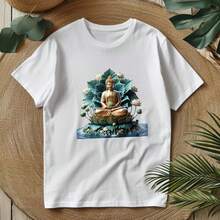 1/2/3pcs Lotus Buddha Heat Transfer Sticker | Zen Blessing DIY Heat Transfer Decal, Suitable For T-Shirts, Sweatshirts, Buddhist Apparel, Canvas Bags And Other Fabric Decorations, Delicate Colors, Durable And Long-Lasting - Multicolor - View 9