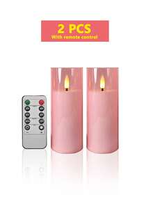 5pcs Flameless Candle Lights Set With Timer Remote Control, Battery Operated Pink Cup Candles, Suitable For Christmas, Halloween, Valentine's Day, Gifts, Birthday, Proposal, Wedding, Dining Table, Party, Holiday - Pink - Warm Light - View 11