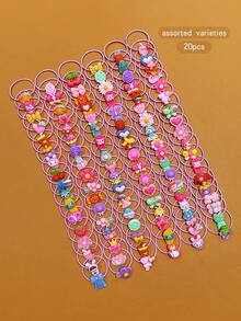 20pcs Random Style Colorful Cartoon Hair Ties - Multicolor - View 7