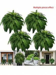 1pc Realistic Boston Fern Artificial Plant, UV-Resistant And Fade-Proof Faux Fern Plant, Lifelike And Durable, Suitable For Outdoor Garden, Porch, Entryway, Window Sill, Wedding Decor - Multicolor 1 - View 10