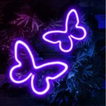 1PC Butterfly Neon Light Indoor Room Decor, Butterfly Size 22.6x15.4cm Approx 8.8x6.0in, Girly Style Decorative Atmosphere Lighting, Holiday Decoration Colorful Light, Wedding Proposal Confession Bar Decor Party Decoration Light, Camping Light, Anniversary Graduation Season All-Season Bar Valentine's Day Mother's Day Children's Day Halloween Christmas Game Room Wall Decor Light - Purple - View 4