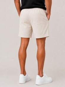 Kit 3 Premium Linen Shorts Bermuda Mauricinho Men's Casual Basic Comfortable Drawstring Waist - Óxido marrón - Ver 4