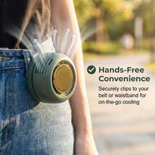 1pc Mini Whirdwind Portable Charging Fan Waist Clip Mini Whirlwind Fan 3-Speed Handsfree Silent Strong Wind - Multicolor - View 8
