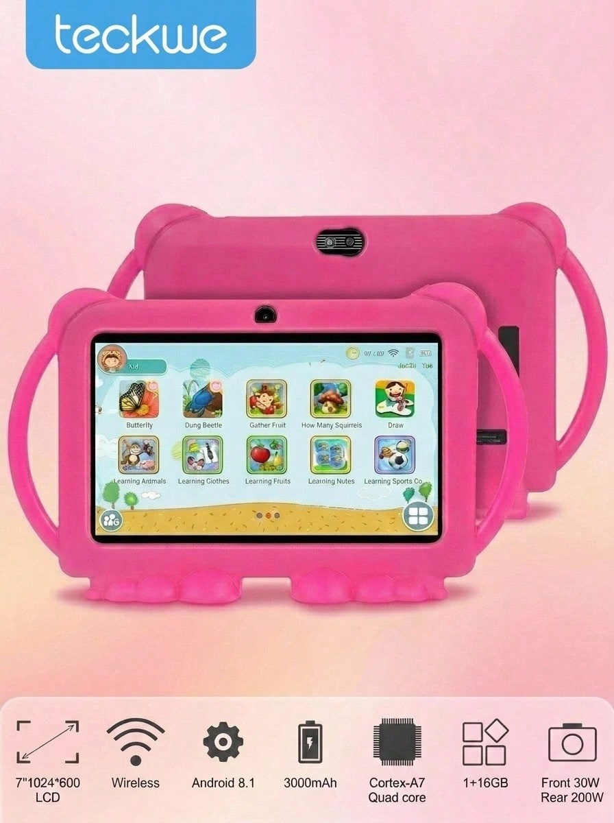 7-Inch 16GB Children's Tablet, 2.4G WiFi, Eye-Care Screen, Parental Control, Educational Apps & Games, Dual Cameras, Shock-Proof Case, Interactive Learning, Cultural Enlightenment