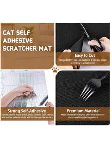 1pc Self-Adhesive Cat Scratching Pad, Suitable For Wall, Carpet, Sofa And Furniture Protection, Compatible With Cat Tree, Self-Adhesive Cat Scratching Pad, Carpet Sofa Furniture Protection Pad, Pet Scratching Toy, Cat Scratching Training Board, Self-Adhesive Cat Climbing Pad, Can Be Cut To 200cm*40cm, Self-Adhesive Durable, Scratch-Resistant, Wear-Resistant, No Shedding, Cat Scratching Wall Sticker, Ideal Cat Toy - 300cm*40cm - View 3