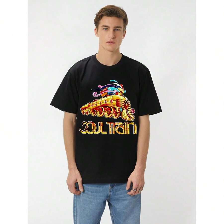 Men T-Shirts - 黑色 - 查看 1