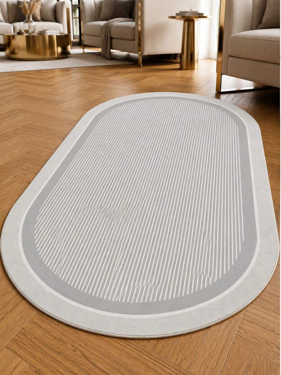 Chilai Home Modern Kitchen Rug- Minimalist Digital Print Floor Mat for Living Room & Bedroom Rug, Machine washable, Made in Turkiye 80x200 cm, 80x300 cm,100x200 cm, 120x180 cm - 淺灰色 - 查看 1