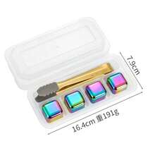 8/6/4/2pcs Stainless Steel Ice Cube Set, Reusable Ice Stones, Quick Cooling, Suitable For Back To School - View 26
