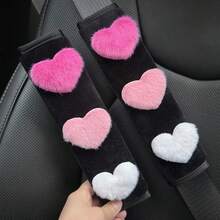 1 pieza/2 piezas Almohadillas suaves en forma de corazón para cinturón de del coche - Almohadillas de cómodas y antideslizantes, mejoran la experiencia de conducción - Hombreras - Ver 11