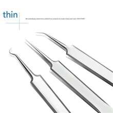 Set Alat Penghilang Komedo Stainless Steel - Kit Ekstraktor Jerawat, Pinset untuk Menghilangkan Jerawat dan Komedo Putih, Alat Pemeras Jerawat - Perak - View 2