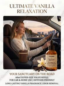 YITUMU Car & Home Dual-Use Essential Oil Refill, 60ml/100ml Long-Lasting Fragrance Oil, Suitable For Humidifiers & Diffusers, Cozy Aromatherapy Car Deodorizer - Vanilla - View 2