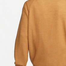 Nike Solid Color Logo Embroidered V-Neck Single-Breasted Long-Sleeved Knit Sweater, Men's, Yellow. - Yellow - View 5