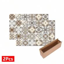 1件裝居家裝飾復古圖案印花瀝水墊，吸水墊，適用於濃縮咖啡機檯面、水槽排水墊，廚房與浴室用品 - 彩色 - 查看 15