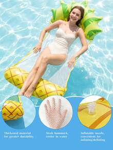 2-Piece Fruit-Shaped Mesh Inflatable Floating Mat, Pool/Beach/Seaside Universal Floating Bed, Adult Water Lounger, Couple Summer Vacation Water Play Leisure Accessory - Fruit-shaped - View 7