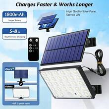 400 LED High Brightness Solar Flood Light, IP65 Fully Waterproof, Infrared Sensor + Remote Control Design, Lighting, Suitable For Yard, Driveway, Porch, Garage Solar Outdoor Light - 1PC - View 4