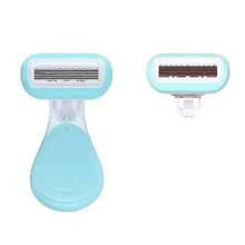 1pc Portable Women's Razor, Suitable For Bikini, Leg And Private Body Hair Shaving, 5-Layer Skin Care Soap Blades, Boxed Hair Removal, Manual Travel Razor, White - White - View 7