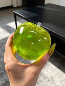 1pc Transparent Apple Squeeze Toy, Glossy Transparent Jelly TPR Soft Squeeze Stress Relief Toy, Children's Realistic Fruit Tactile Pressure Relief Toy, Back To School Gift, Birthday Party Favor, Classroom Reward Anxiety Relief Toy - Multicolor - View 2