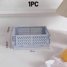 10pcs Foldable Plastic Storage Baskets, Colorful Stackable Desktop Organizer Crates For Stationery, Snacks, Kitchen, Bedroom, Office, Classroom & Home Storage - Multicolor - View 14