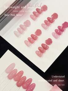 XEIJAYI 6 Colors 15ml Pink Gel Nail Polish Set, UV LED Soak-Off Nail Gel, Semi-Permanent, DIY Salon-Grade Nail Gel - Multicolor - View 8