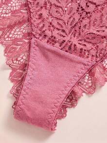 Aesletic European & American Sexy Lace Patchwork Seamless Comfortable Women's Triangle Panties - Watermelon Pink - View 5