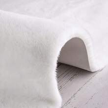 New Store Offer Super Cute Faux Rabbit Fur Short Pile Ultra Smooth Delicate Touch Teddy Bear Shaped Soft Comfortable Carpet Mat For Dressing Room Machine Washable - White - View 7